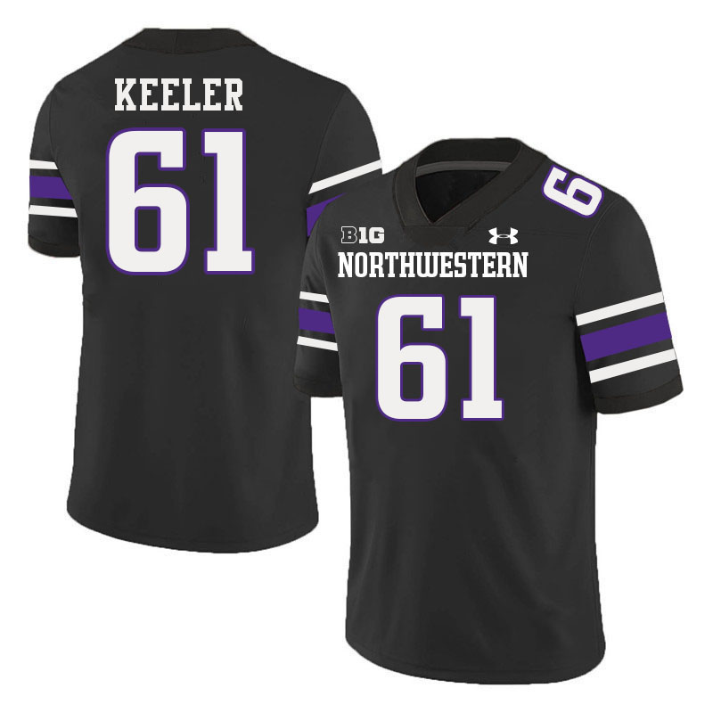 Northwestern Wildcats #61 Matt Keeler College Football Jerseys Stitched-Black